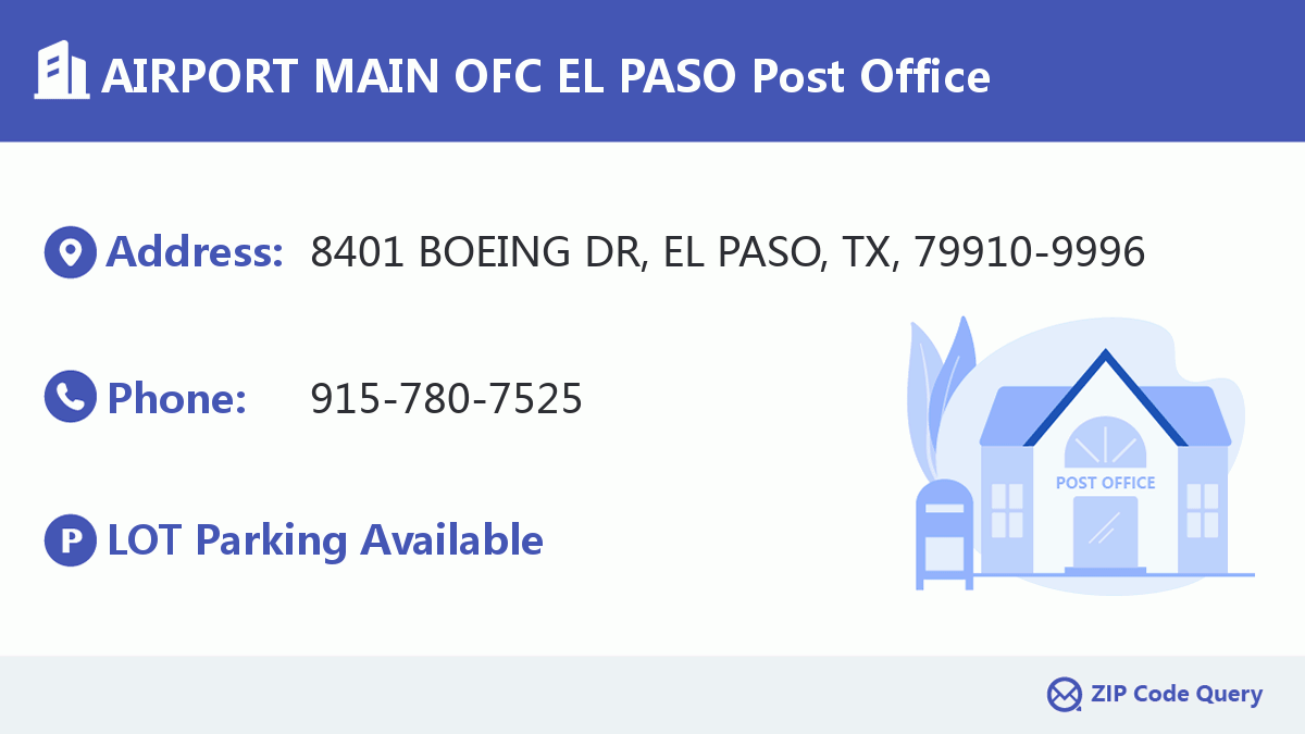 Post Office:AIRPORT MAIN OFC EL PASO