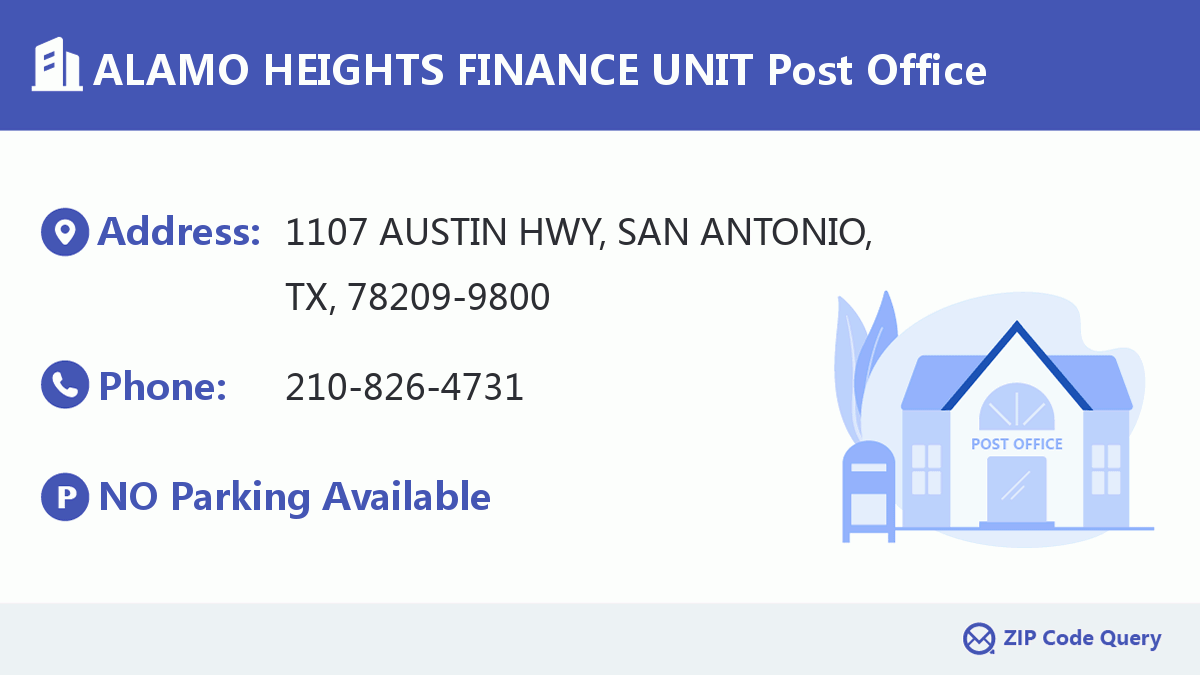 Post Office:ALAMO HEIGHTS FINANCE UNIT