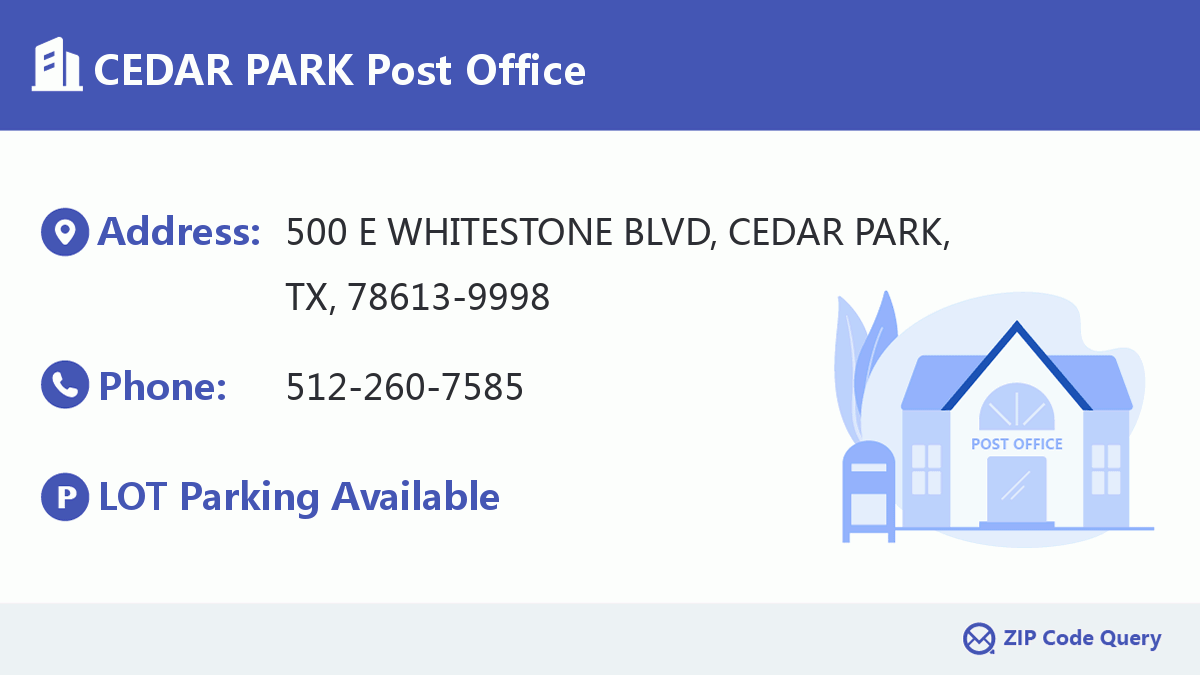 Post Office:CEDAR PARK