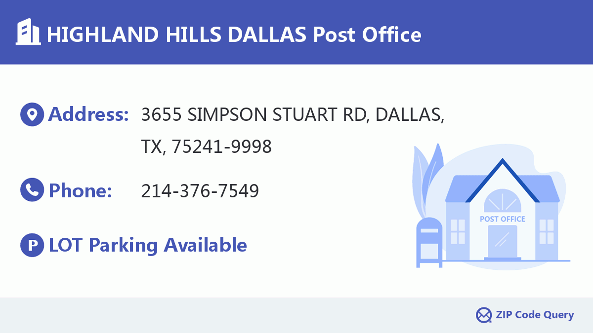 Post Office:HIGHLAND HILLS DALLAS