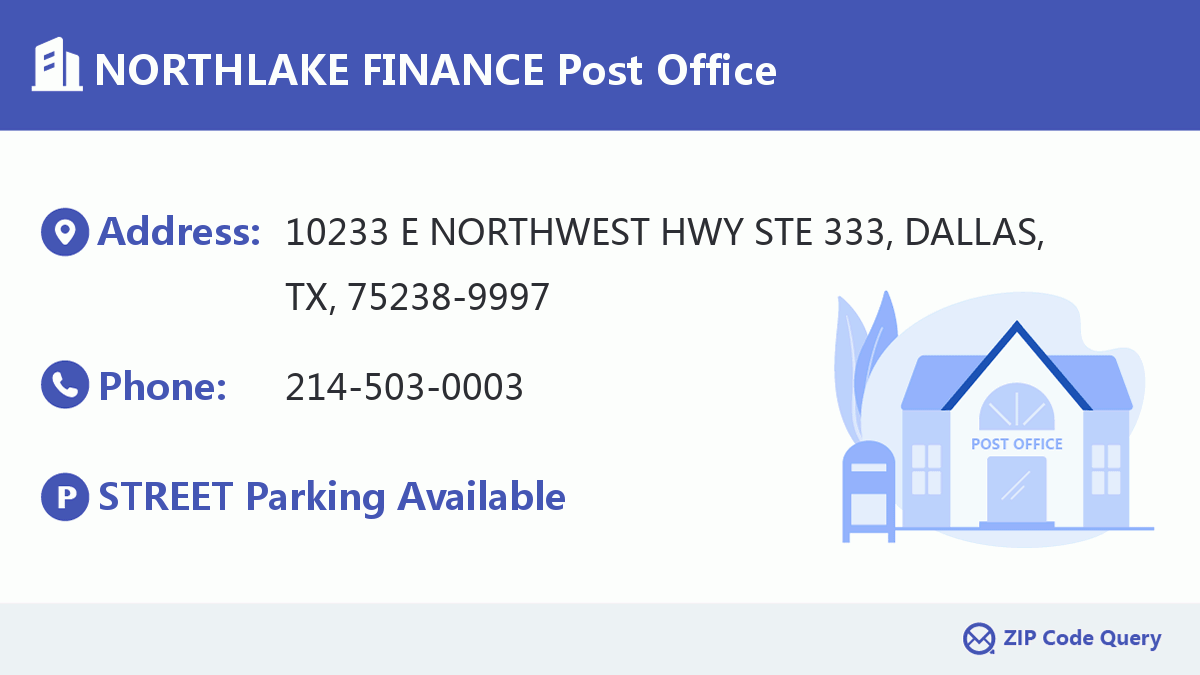 Post Office:NORTHLAKE FINANCE