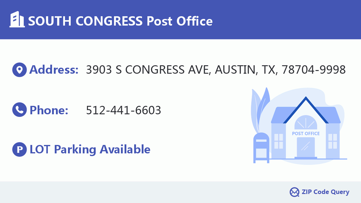 Post Office:SOUTH CONGRESS