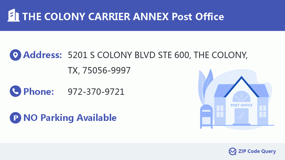 Post Office:THE COLONY CARRIER ANNEX